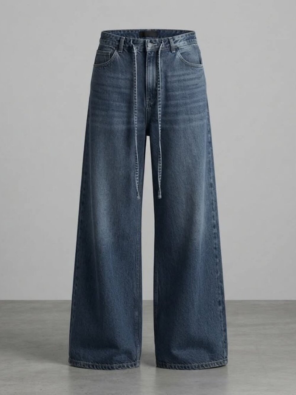 Rewash Women's Blue Denim Wide Leg Jeans Size Medium Elastic Waist Drawstring